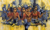 Shaista Momin, 30 x 48 Inch, Acrylic on Canvas, Figurative Painting, AC-SHM-052